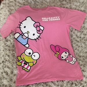 Sanrio Pink Tee with Hello Kitty and Friends